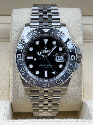 Rolex GMT-Master II Bruce Wayne Black Dial on Jubilee 126710GRNR Complete 2025