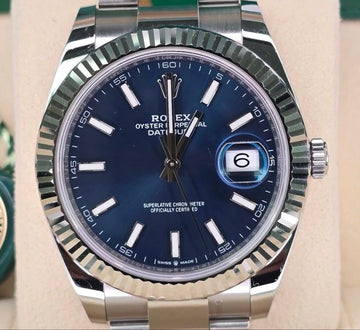 Rolex Datejust 41 Blue Index Dial on Oyster 126334 Complete 2020