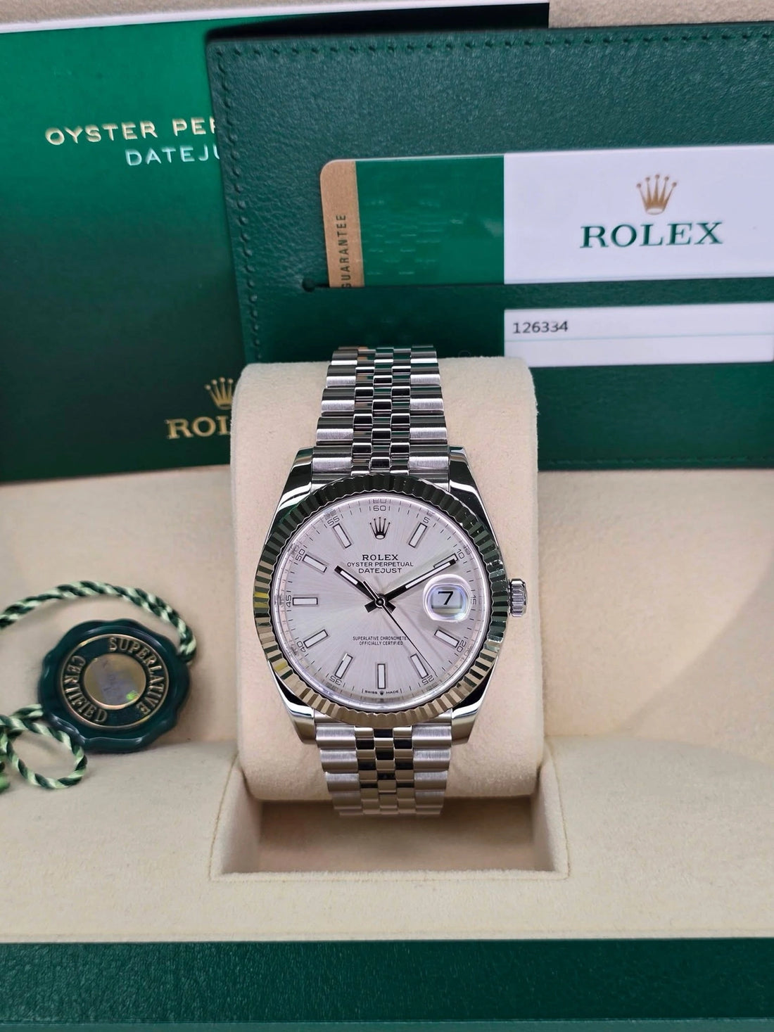 Rolex Datejust 41 Silver Index Dial on Jubilee 126334 Complete 2020