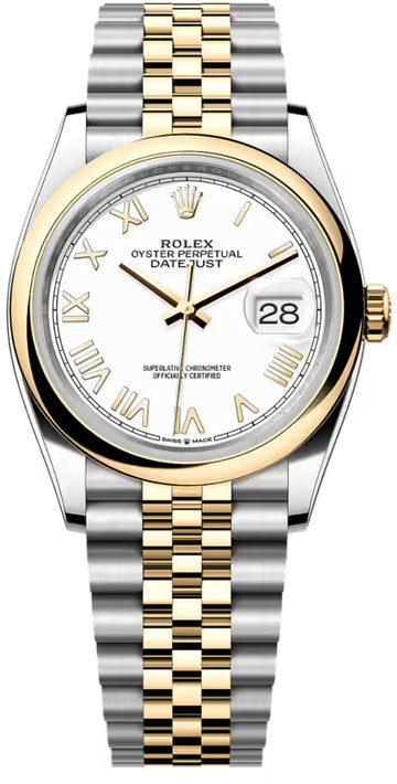 Rolex Datejust 36 Oystersteel And Yellow Gold White Romen Dial Jubilee Bracelet - 126203 - 2026