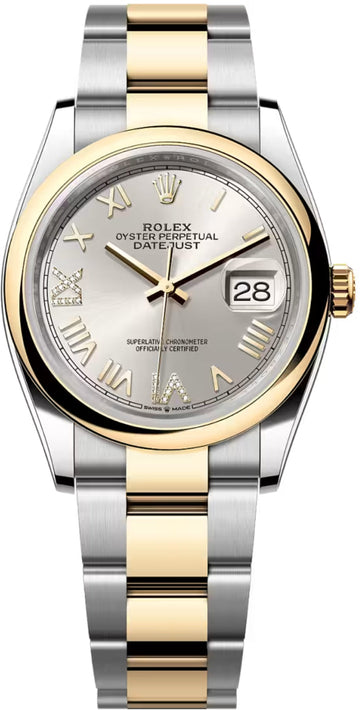 Rolex Datejust 36 Oystersteel And Yellow Gold Silver Diamond-Set Dial Oyster Bracelet - 126203 - 2026