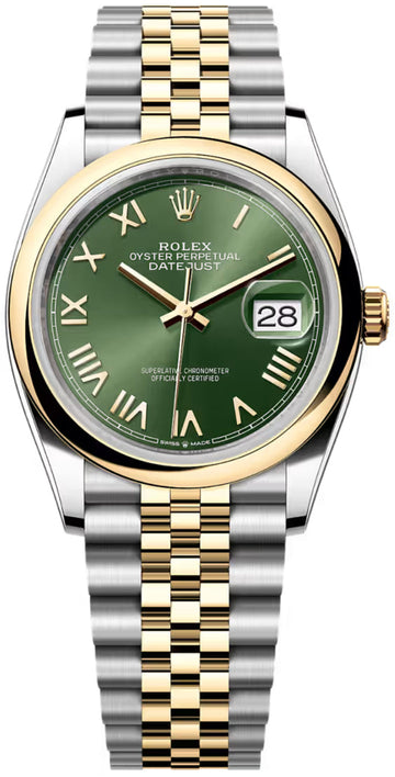 Rolex Datejust 36 Oystersteel And Yellow Gold Olive Green Roman Dial Jubilee Bracelet - 126203 - 2026