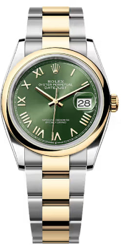 Rolex Datejust 36 Oystersteel And Yellow Gold Olive Green Roman Dial Oyster Bracelet - 126203 - 2026