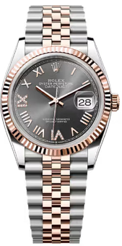 Rolex Datejust 36 Oystersteel Everose Gold Slate Diamond Set Dial Jubilee Bracelet - 126231 - 2026
