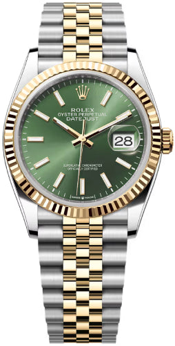 Rolex Datejust 36 Oystersteel And Yellow Gold Olive Green Dial Jubilee Bracelet - 126233 - 2026
