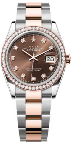 Rolex Datejust 36 Oystersteel Everose Gold Chocolate Diamond Set Dial Oyster Bracelet - 126281Rbr - 2026