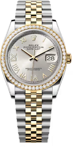 Rolex Datejust 36 Oystersteel Yellow Gold And Diamond Silver Diamond-Set Dial Jubilee Bracelet - 126283Rbr - 2026