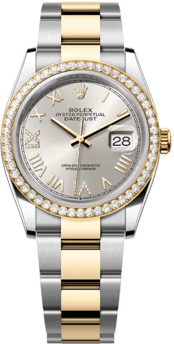 Rolex Datejust 36 Oystersteel Yellow Gold And Diamond Silver Diamond-Set Dial Oyster Bracelet - 126283Rbr - 2026