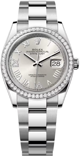 Rolex Datejust 36 Oystersteel White Gold Silver Diamond Set Dial Oyster Bracelet - 126284Rbr - 2026