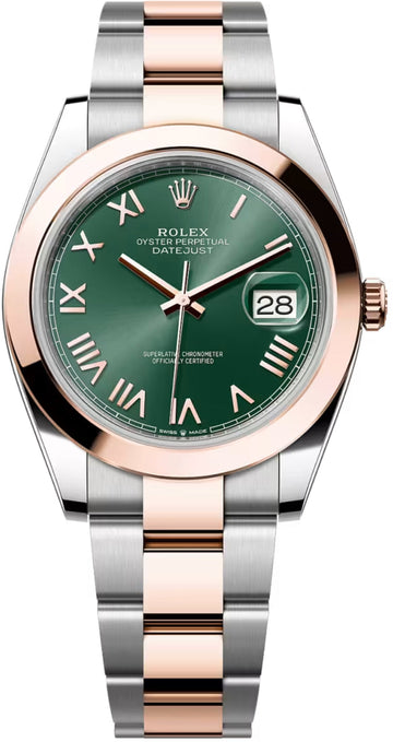 Rolex Datejust 41 Oystersteel Everose Gold Mint Green Dial Oyster Bracelet - 126301 - 2026