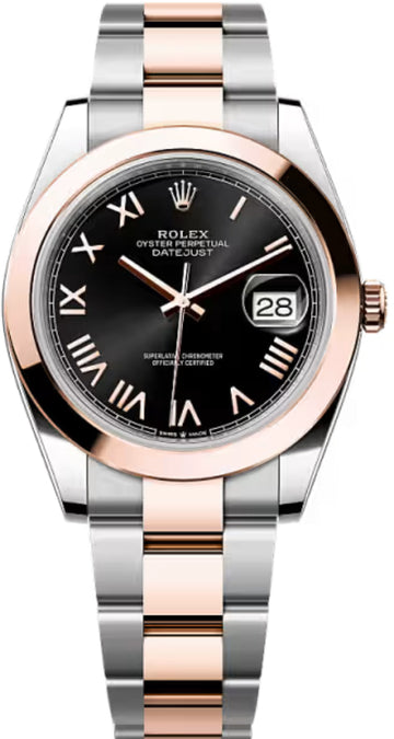 Rolex Datejust 41 Oystersteel Everose Gold Bright Black Dial Oyster Bracelet - 126301 - 2026