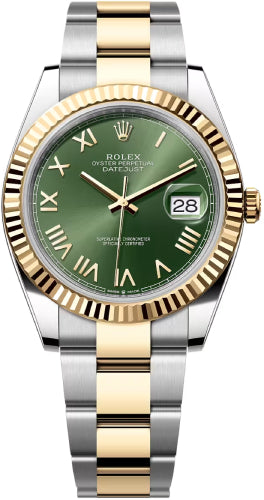 Rolex Datejust 41 Oystersteel And Yellow Gold Olive Green Roman Dial Oyster Bracelet - 126333 - 2026