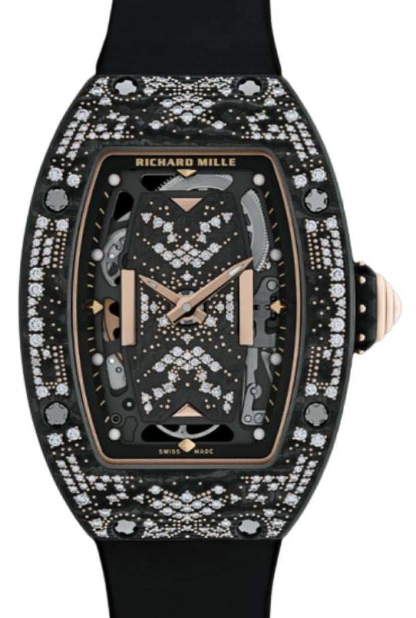 Richard Mille Automatic Winding Intergalactic Misty Night Carbon TPT Diamond Set Bezel RM 07-01 - BRAND NEW