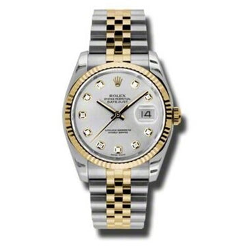 Rolex Datejust 36 Silver Diamonds Dial on Jubilee 116233 Complete 2017