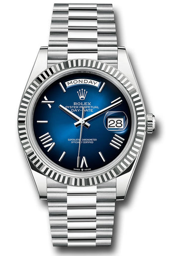 Rolex Day-Date 40 Blue Ombr√© Roman Dial on President 228236 Complete 2025