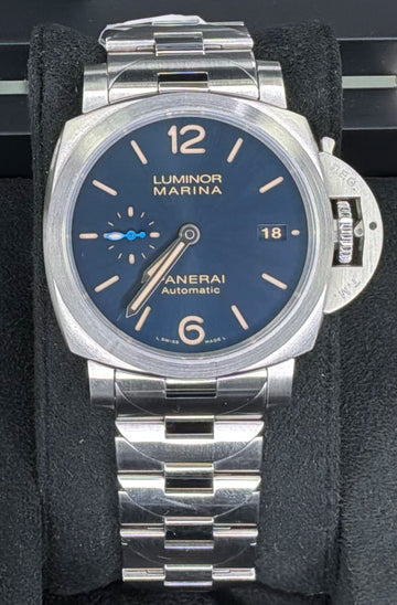 Panerai Luminor Marina Automatic Blue Dial on Steel PAM01028 Complete 2019