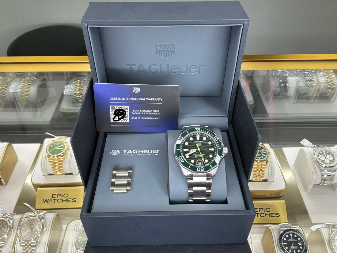 Tag-Heuer Aquaracer Green Dial on Steel Complete