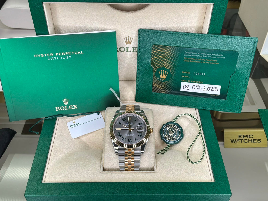 Rolex Datejust 41 Slate Green Roman Dial on Jubilee 126333 Complete 2025