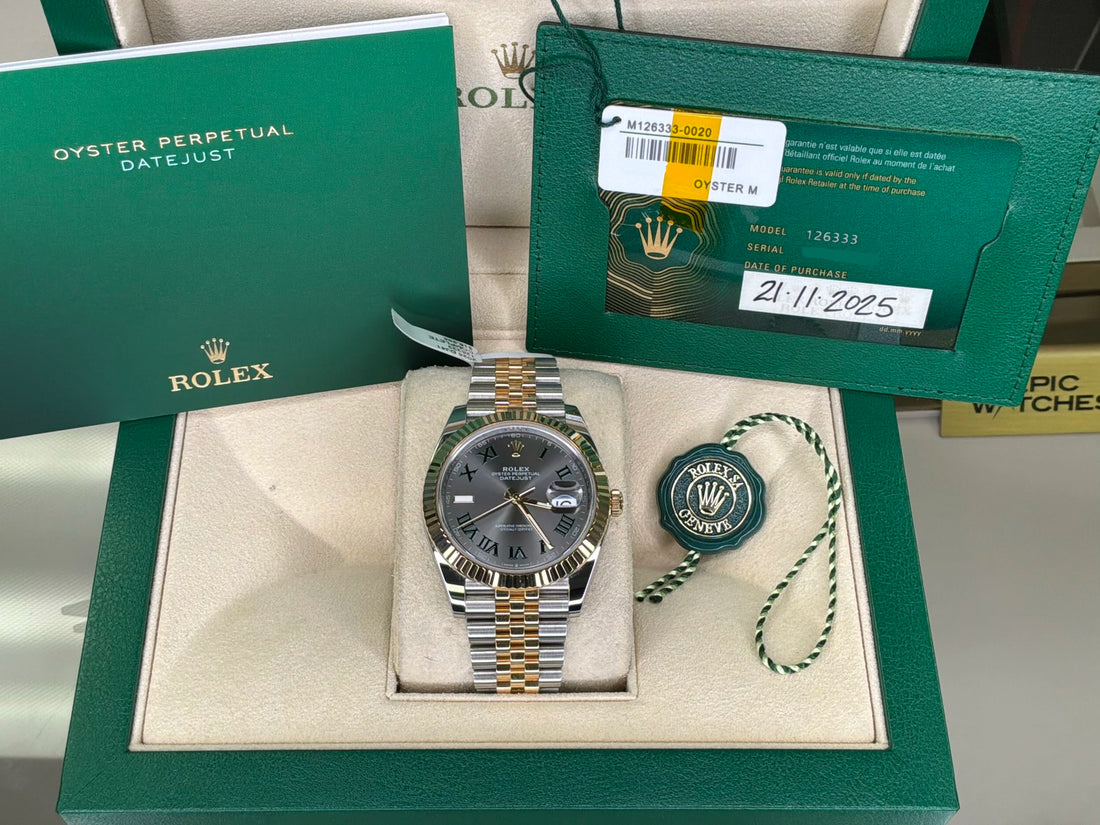 Rolex Datejust 41 Slate Green Roman Dial on Jubilee 126333 Complete 2025
