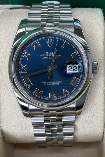 Rolex Datejust 36 Blue Dial on Jubilee 116200 Certified Pre Owned Card and Box 2026