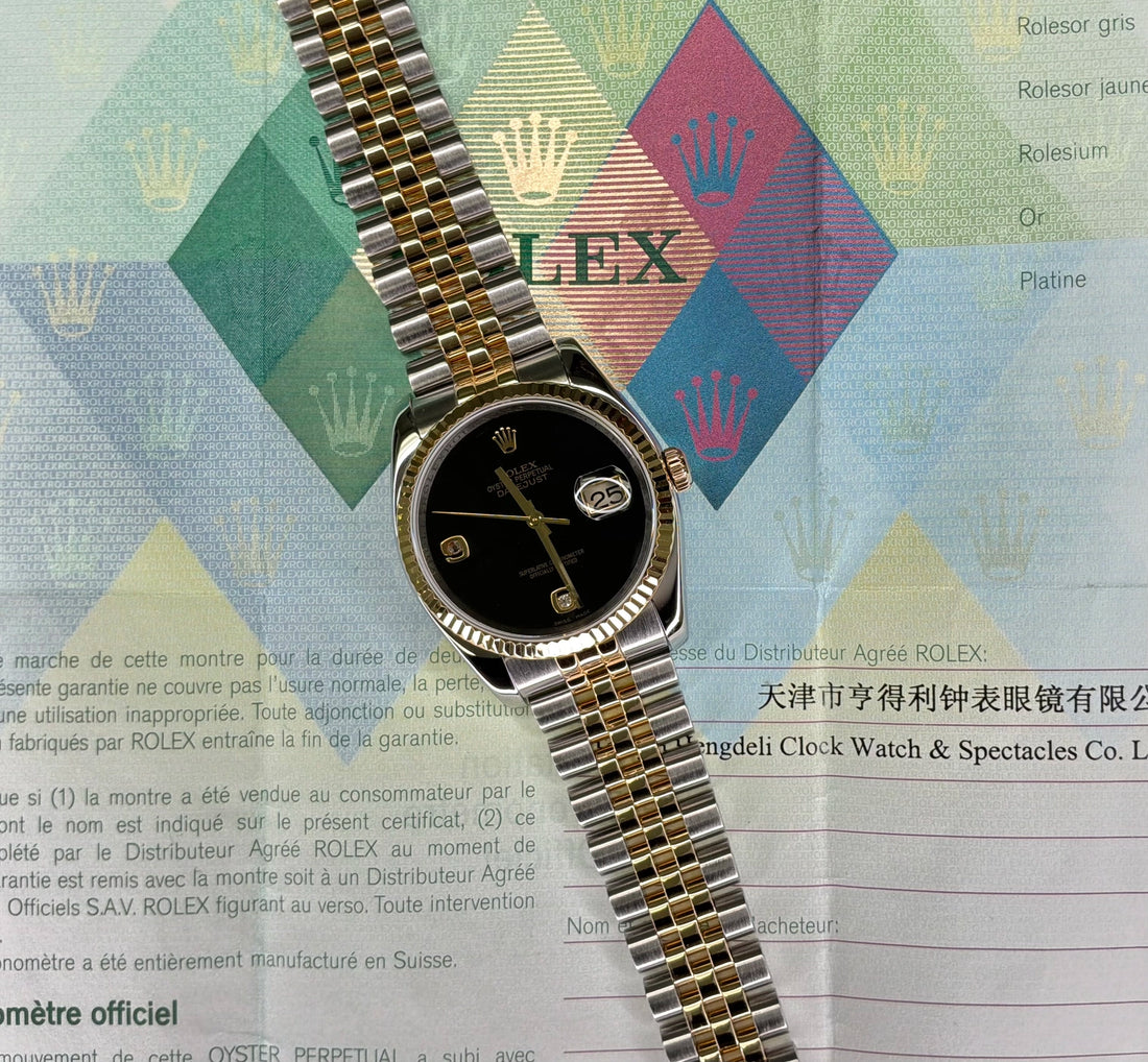 Rolex Datejust 36 Onyx Dial on Jubilee 116233 Complete 2006