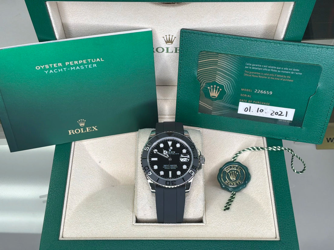 Rolex Yacht-Master 42 Black Dial on Oysterflex 226659 Complete 2021