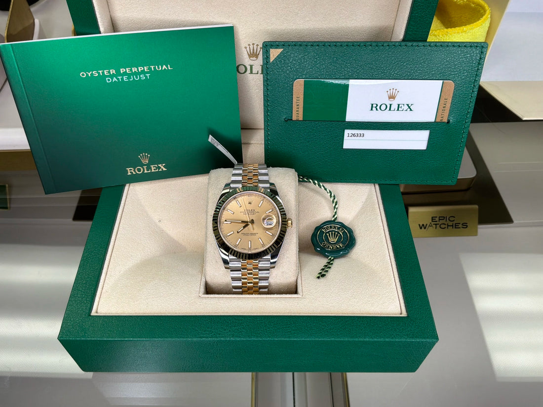 Rolex Datejust 41 Champagne Index Dial on Jubilee 126333 Complete 2017
