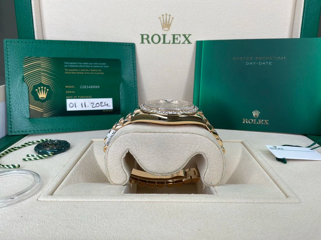 Rolex Day-Date 40 Green Ombré Roman Dial on President 228348RBR Complete 2024