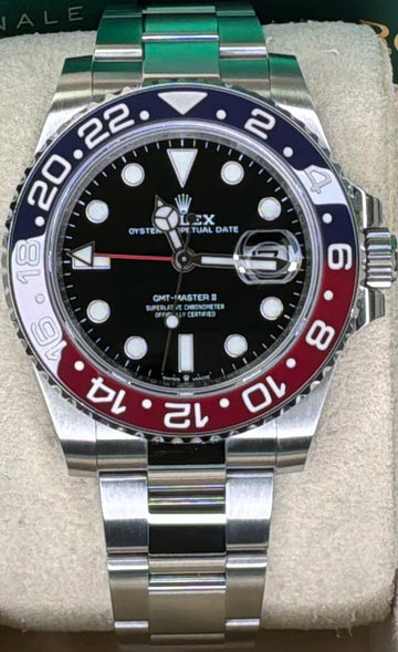 Rolex GMT-Master II Pepsi Black Dial on Oyster 126710BLRO Complete 2021