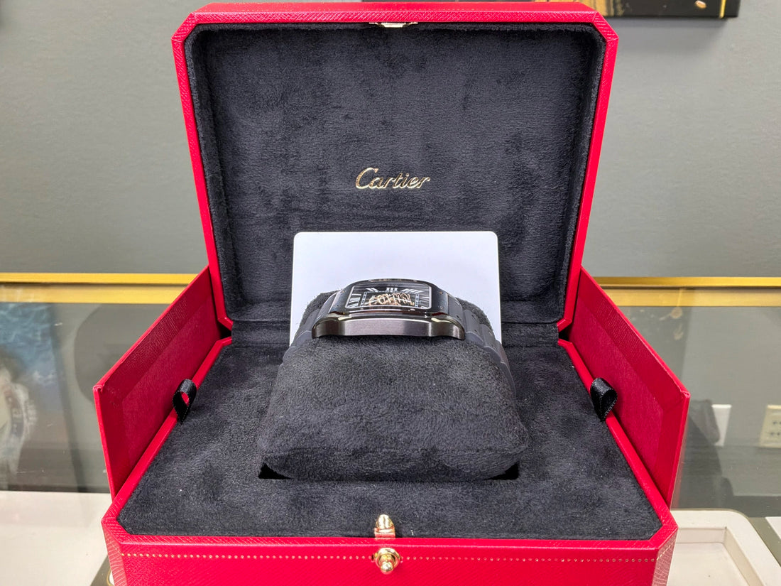 Cartier Santos de Cartier Large Black Dial on Rubber Strap WSSA0039 Complete 2026