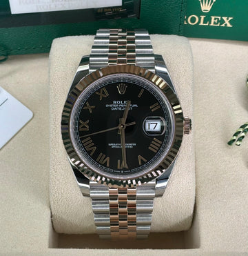 Rolex Datejust 41 Black Roman Dial on Jubilee 126331 Complete 2026