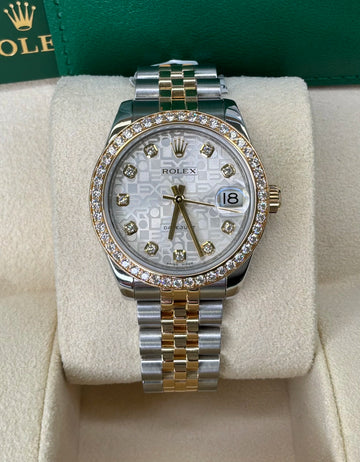 Rolex Datejust 31 Silver Jubilee Diamond Dial on Jubilee 178383 Complete 2016