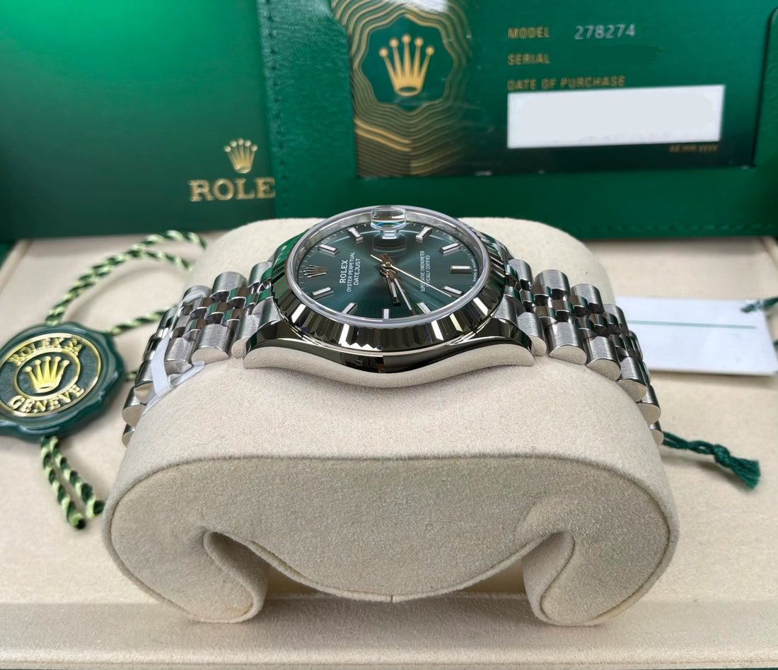 Rolex Datejust 31 Mint Green Index Dial on Jubilee 278274 Complete 2026