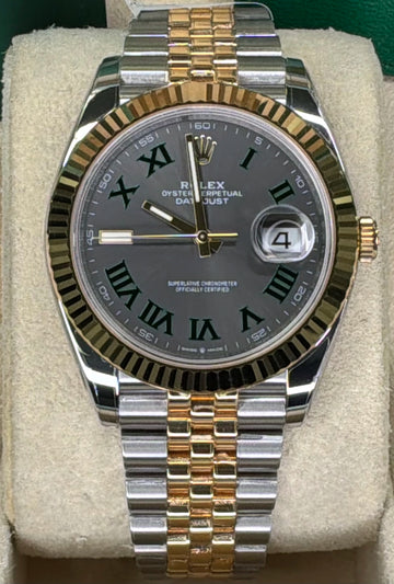 Rolex Datejust 41 Slate Green Roman Dial on Jubilee 126333 Complete 2025
