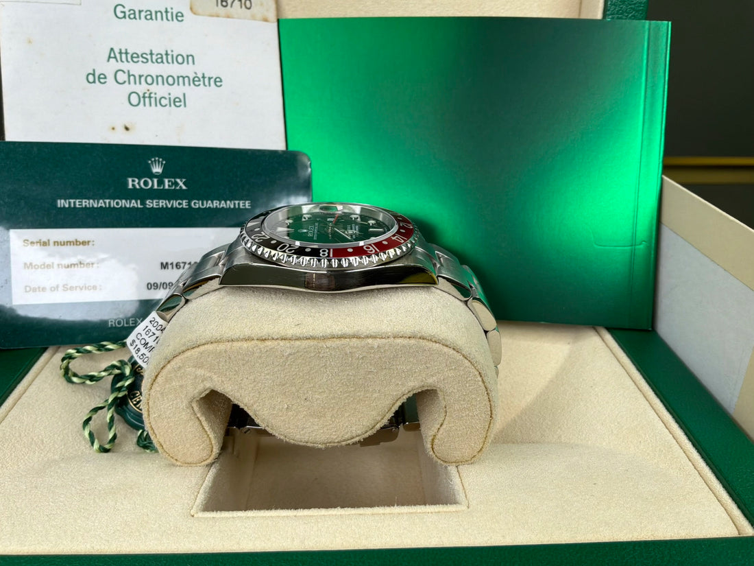 Rolex GMT-Master II Coke Black Dial on Oyster 16710 Complete 2004