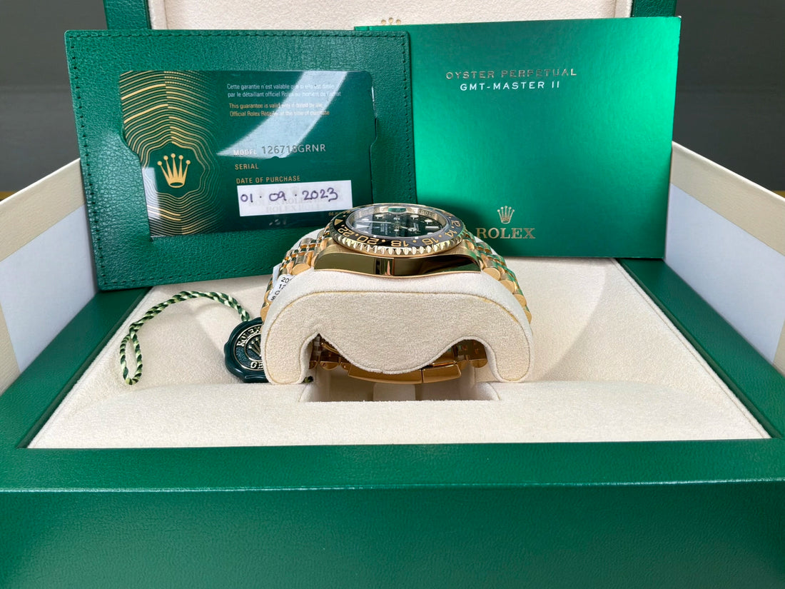 Rolex GMT-Master II Black Dial on Jubilee 126718GRNR Complete 2023