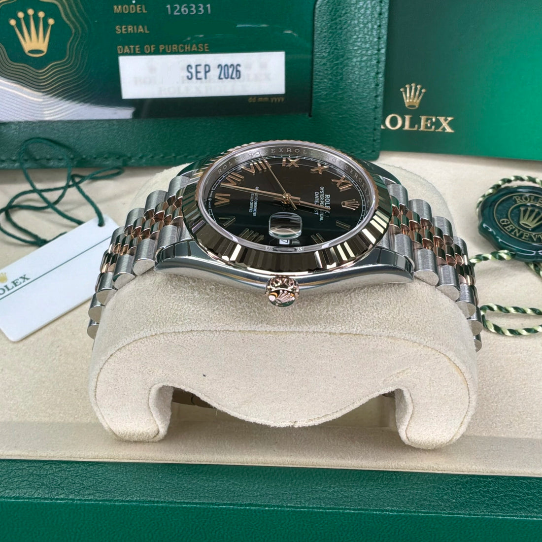 Rolex Datejust 41 Black Roman Dial on Jubilee 126331 Complete 2026