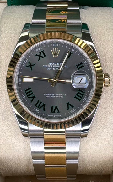 Rolex Datejust 41 Slate Green Roman Dial on Oyster 126333 Complete 2024