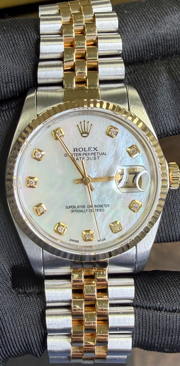 Rolex Datejust 36 Mother of Pearl Dial on Jubilee 16013 with Box 1984
