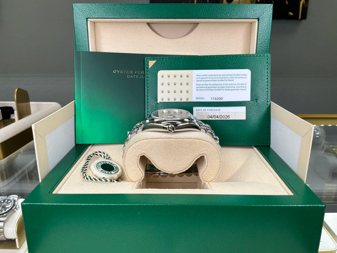 Rolex Datejust 36 Blue Dial on Jubilee 116200 Certified Pre Owned Card and Box 2026